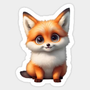 Super Cute Adorable, Baby Fox Sticker